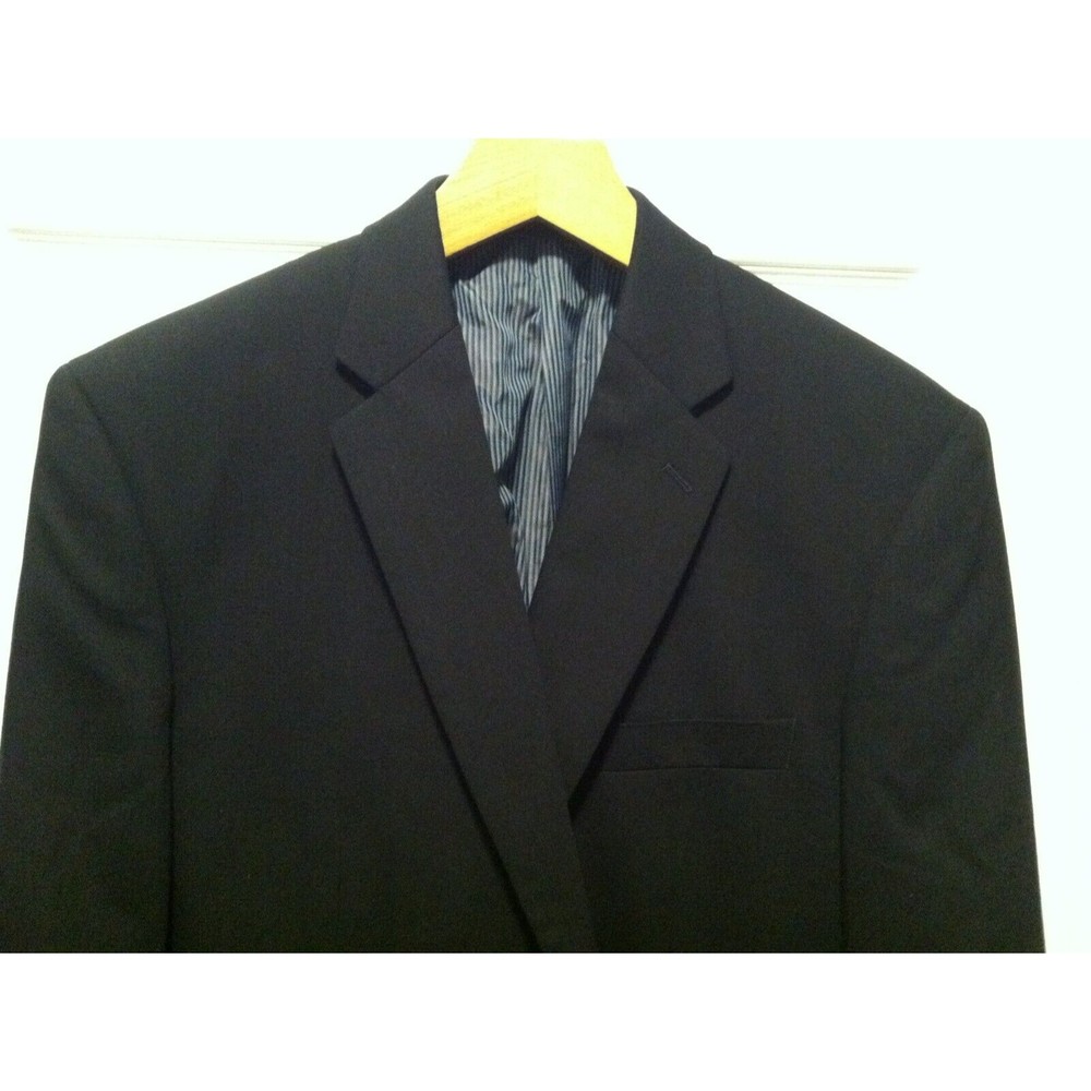 CALVIN KLEIN MENS NAVY 100%WOOL DOUBLE VENTED SPORT JACKET COAT BLAZER SIZE:46R